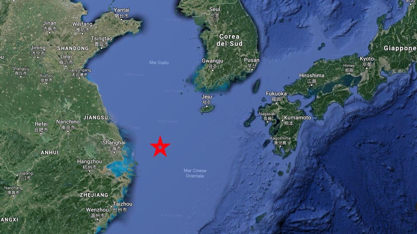 L'area in cui è avvenuta la collisione