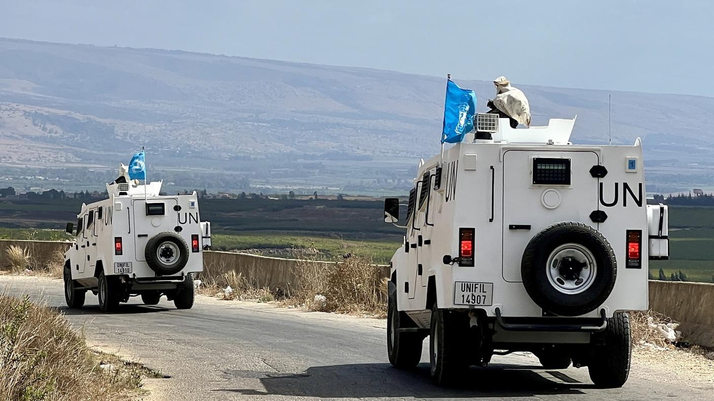 Militari dell'UNIFIL in pattugliamento nel Libano meridionale