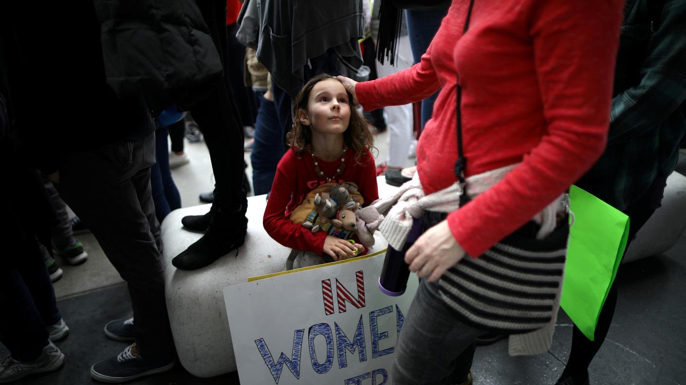 Un'immagine scattata a Hollywood durante una manifestazione legata alla vicenda Weinstein