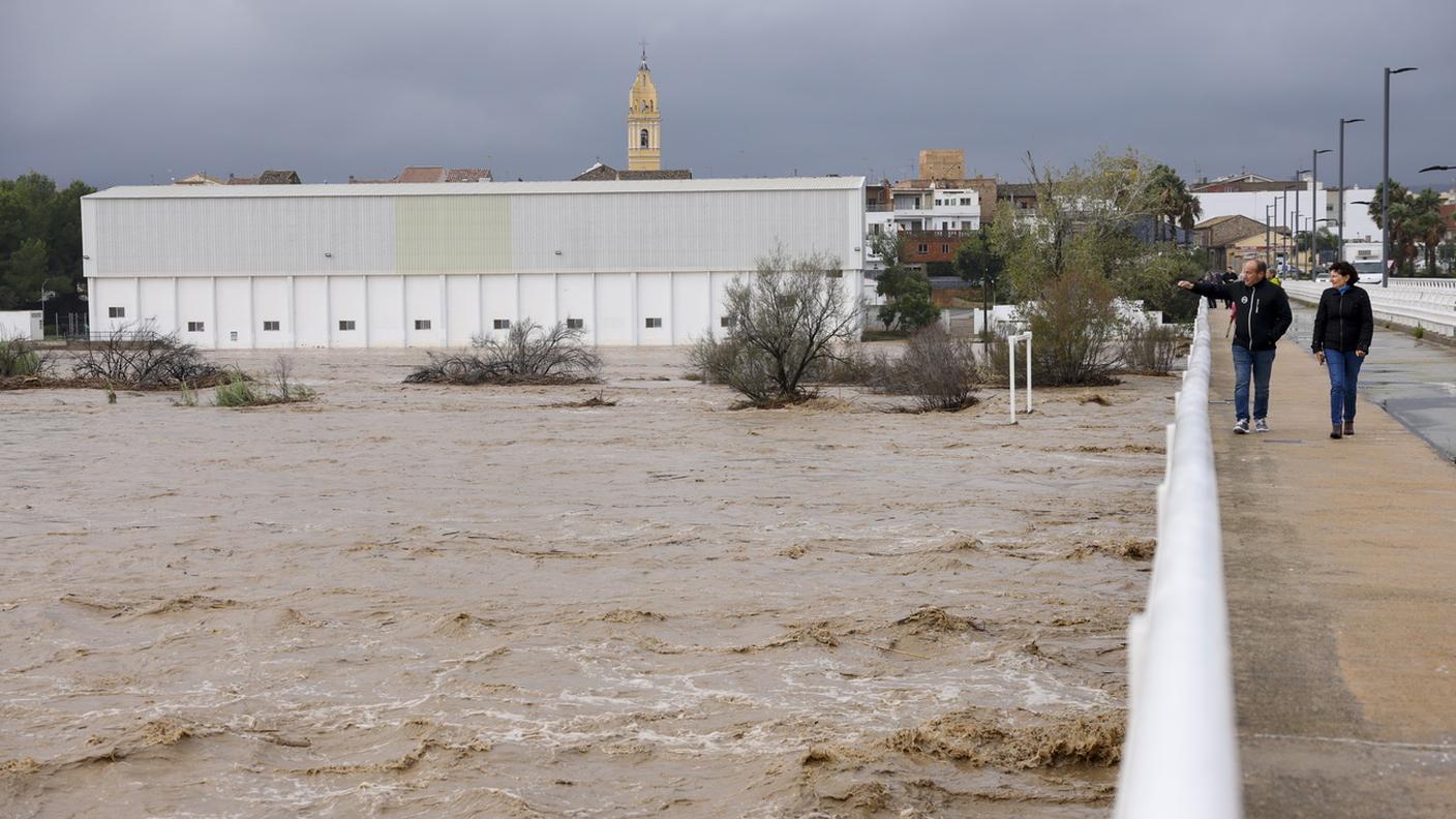 Il fiume Magre in piena ad Alfarp, Valencia, 29 Ottobre2024
