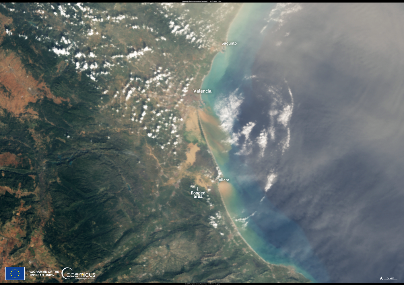 L'immagine della regione, ripresa dai satelliti