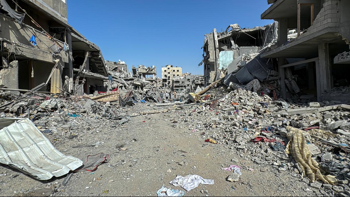 Qualche giorno fa l'ONU ha definito la situazione la situazione "apocalittica". Nella foto, una strada di Jabalia, a nord della Striscia