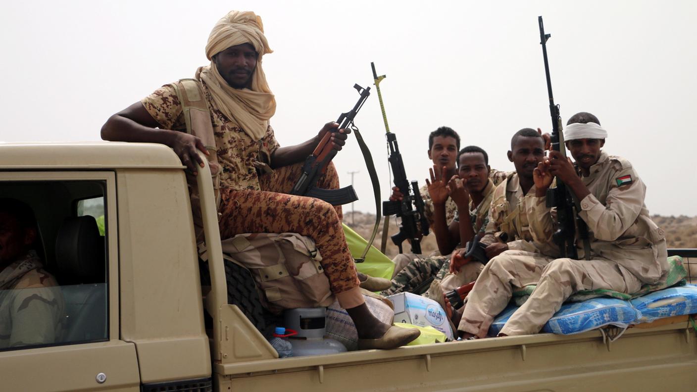 Forze sudanesi che combattono nella coalizione araba a guida saudita