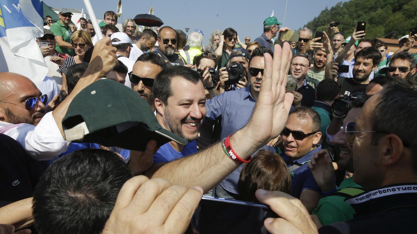 Matteo Salvini è stato accolto con entusiasmo