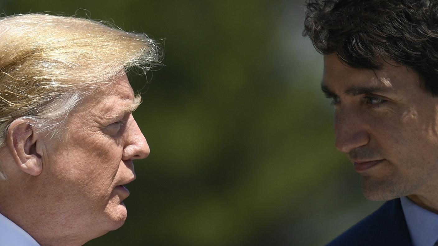 Il presidente USA Trump e il premier canadese Trudeau, visioni sempre più distanti