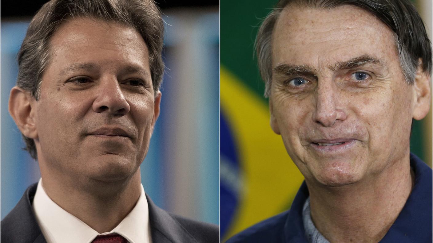 Haddad e Bolsonaro, uno contro l'altro il 28 ottobre