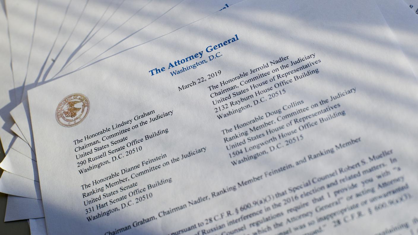 La lettera con cui Barr ha avvisato il Congresso dell'avvenuta consegna