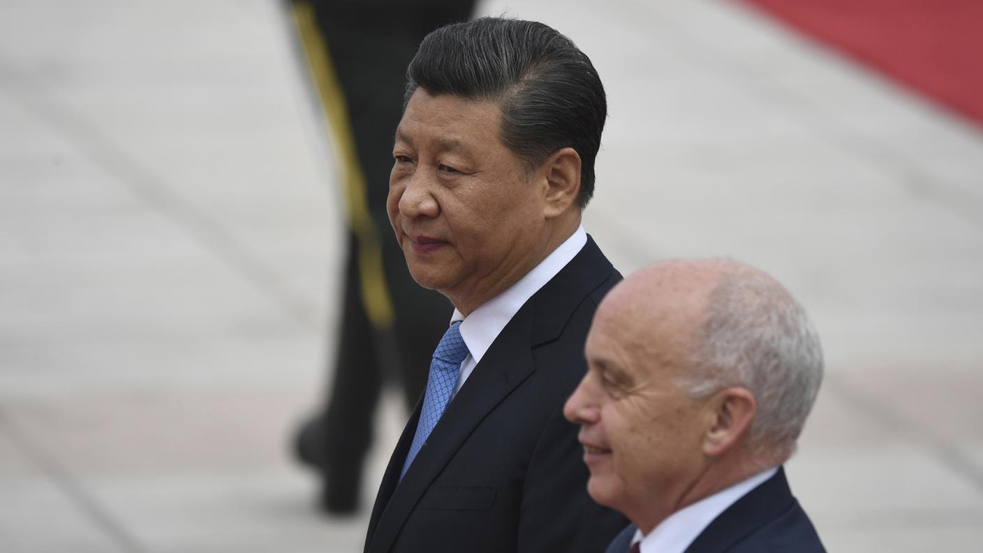 Il presidente cinese Xi Jinping e il presidente della Confederazione, Ueli Maurer