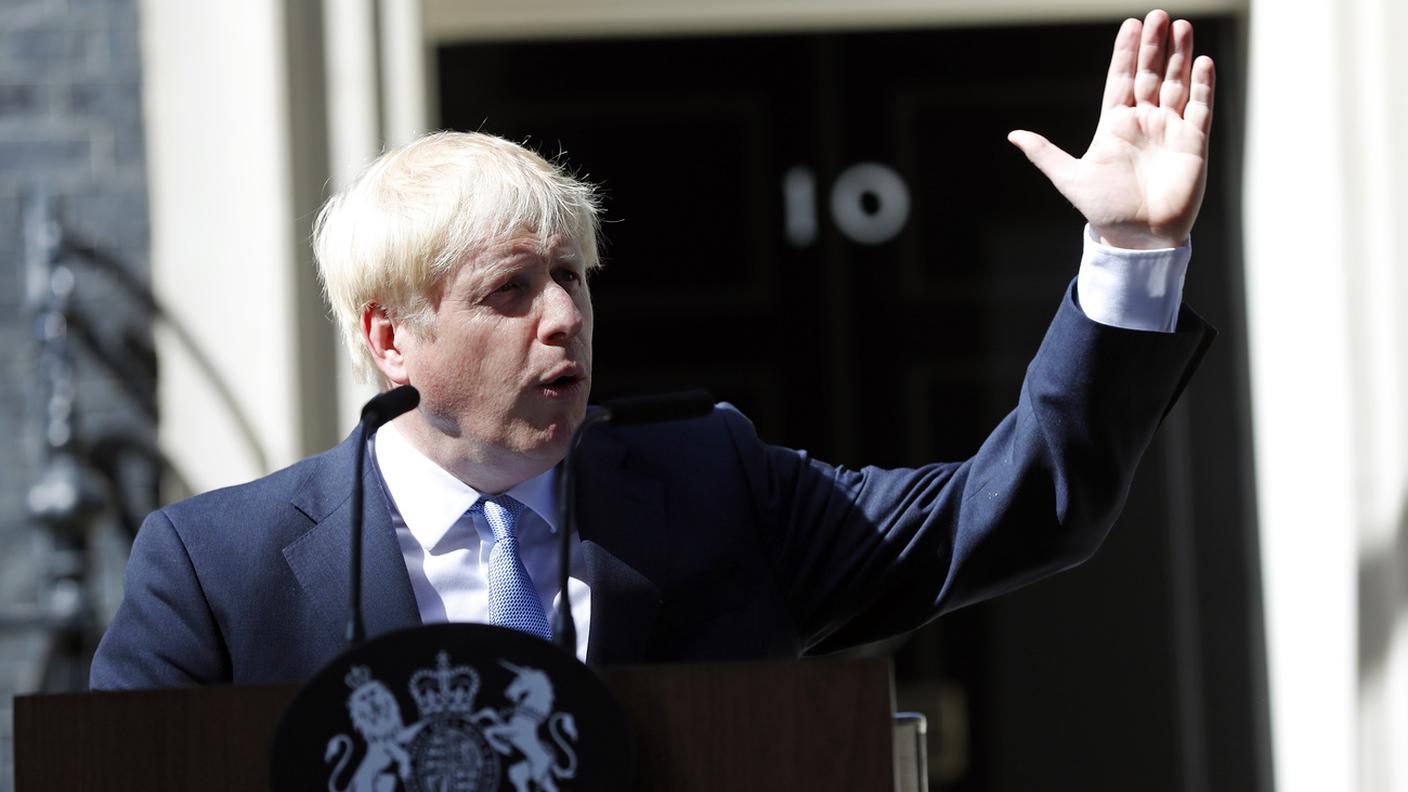 Boris Johnson durante il suo discorso