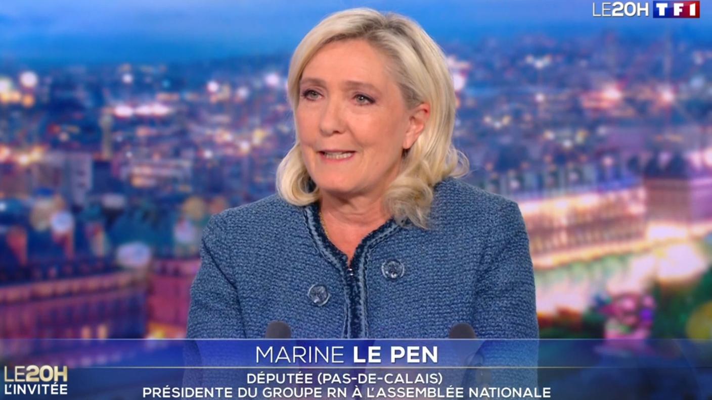 Marine Le Pen ha reagito lunedì sera durante l'edizione del TG su TF1