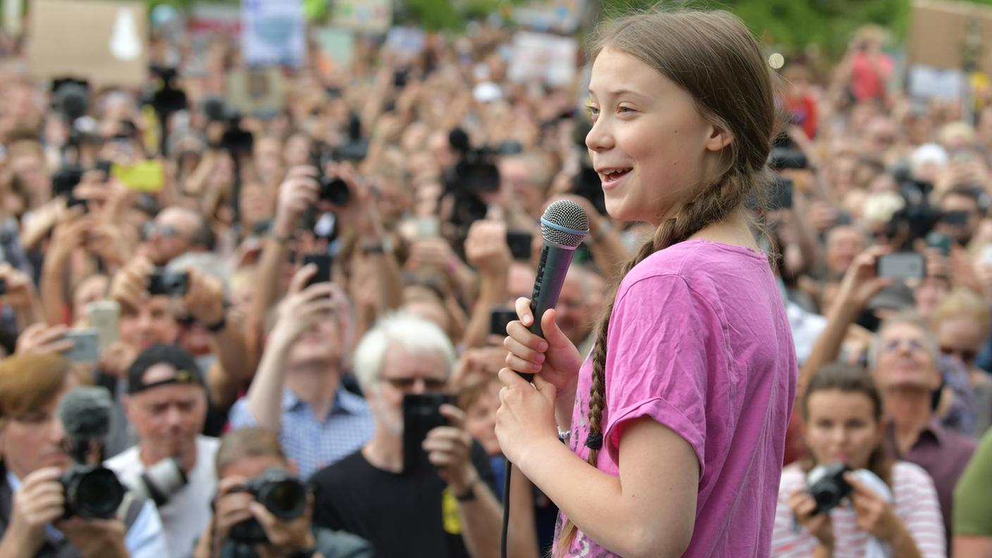 La giovane attivista svedese Greta Thunberg