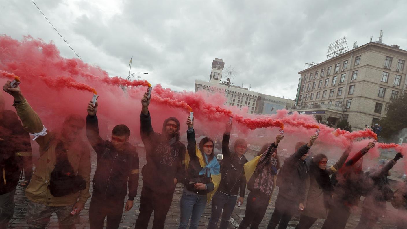 Un'immagine scattata domenica a Kiev
