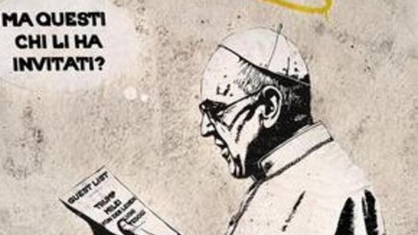 Il murale dedicato al Papa apparso a Roma