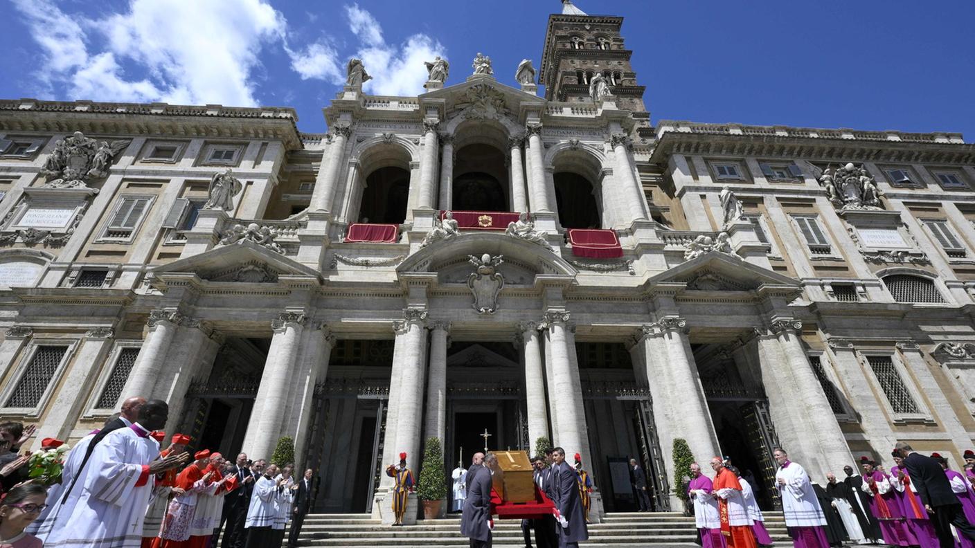 Un momento del funerale di Papa Francesco