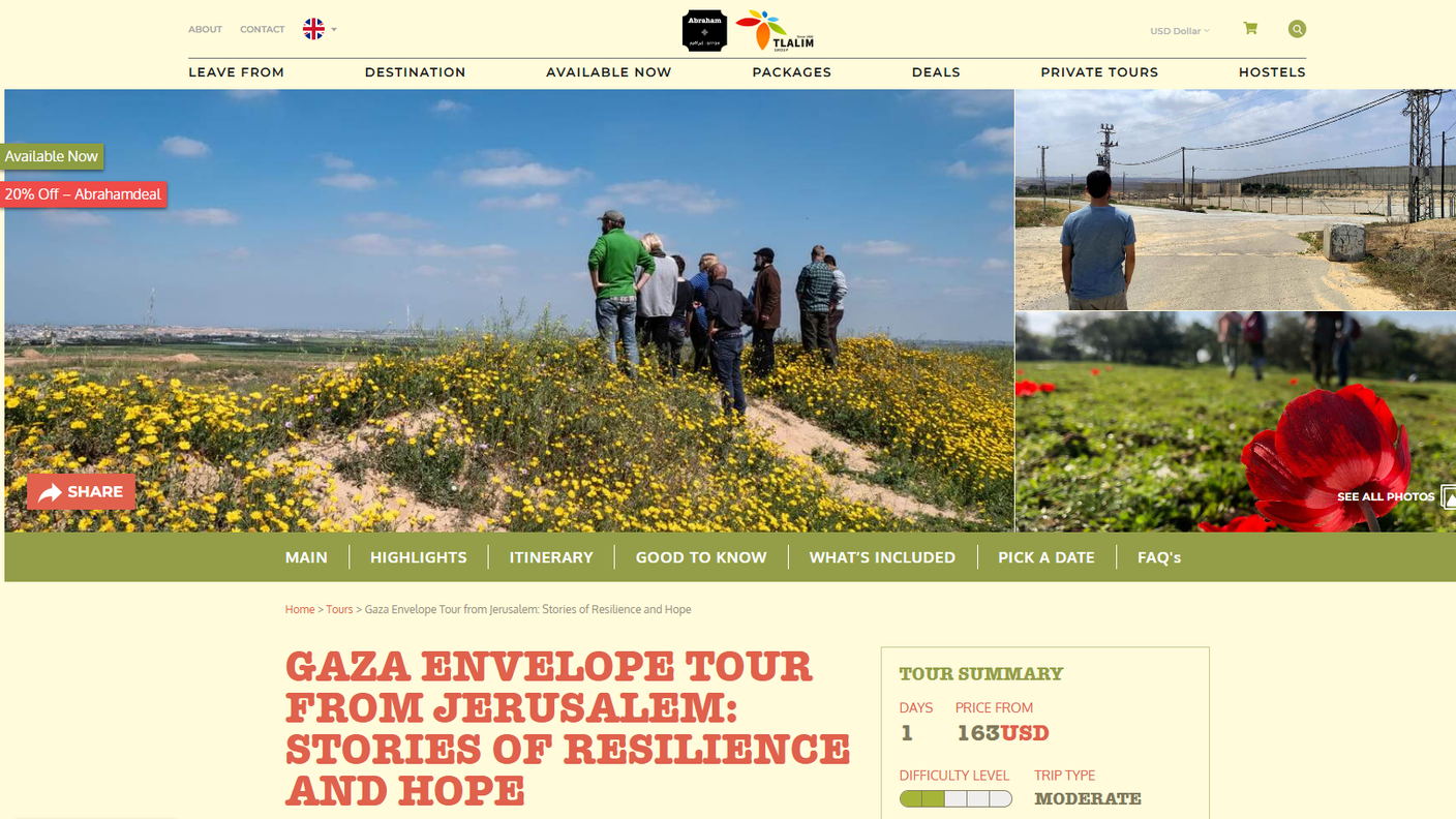 Una delle offerte dell'operatore turistico israeliano Abrahams tour