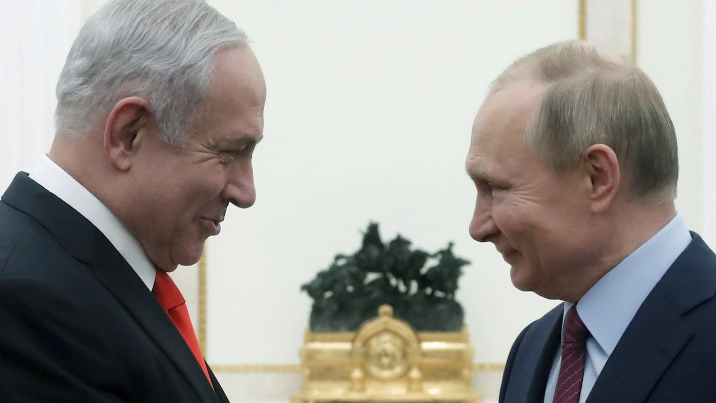 Il premier Benjamin Netanyahu e il presidente russo Vladimir Putin
