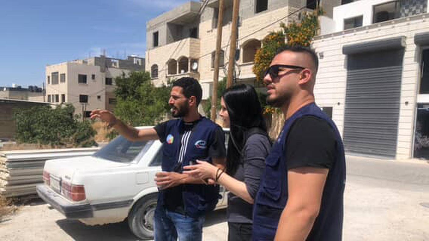 La nostra inviata con due operatori a Jenin