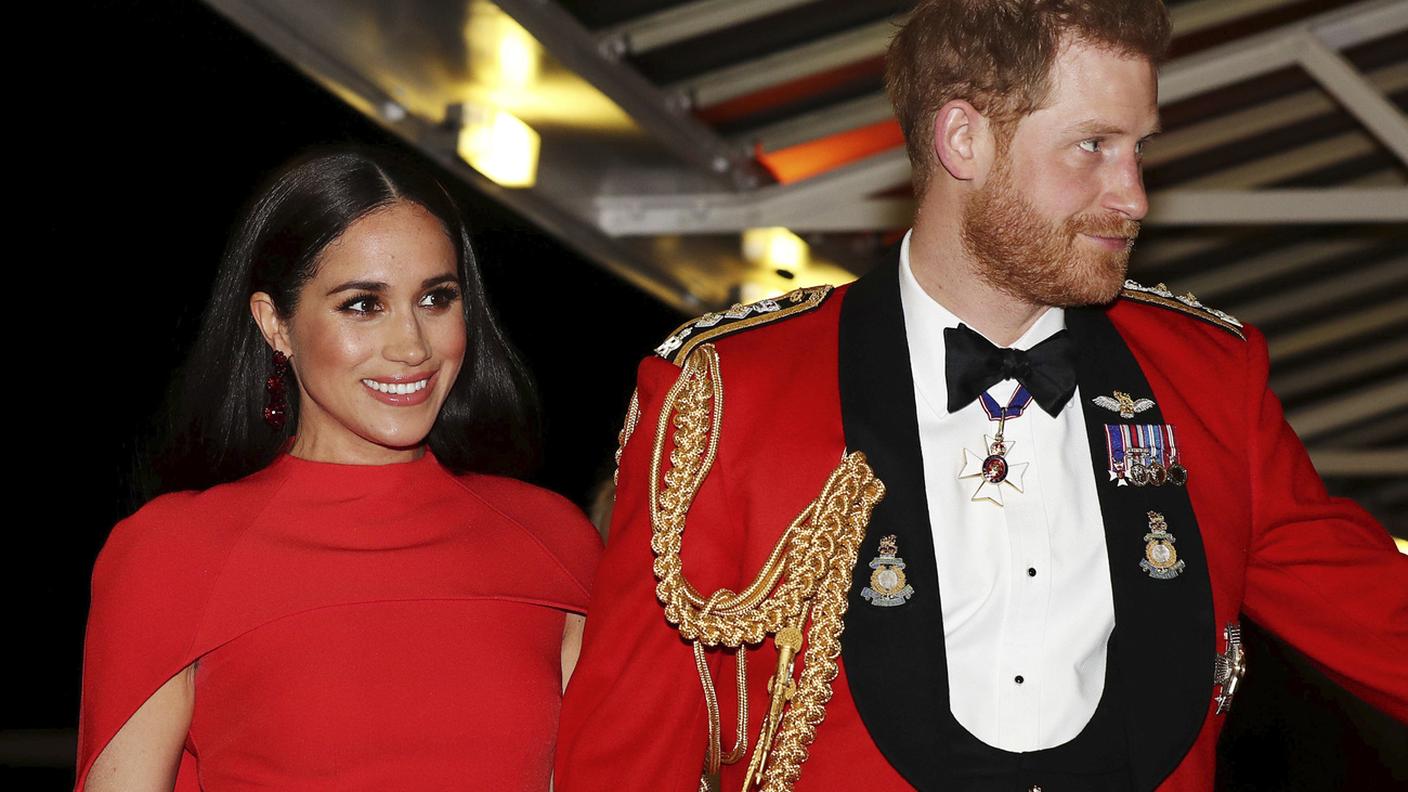 Harry e Meghan ritratti alla Royal Albert Hall a London il 7 marzo 2020