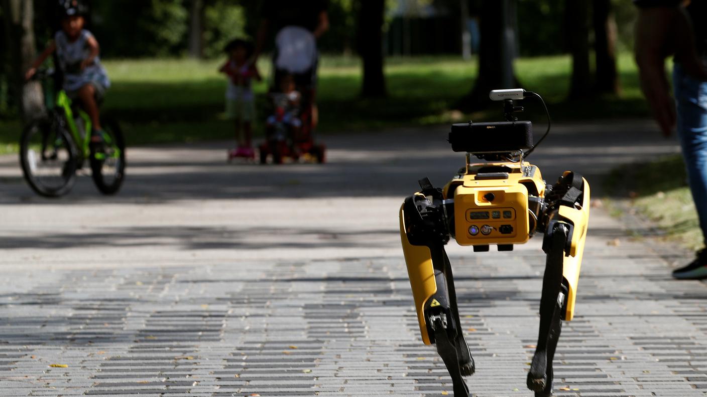 Un robot che vigila sul distanziamento sociale
