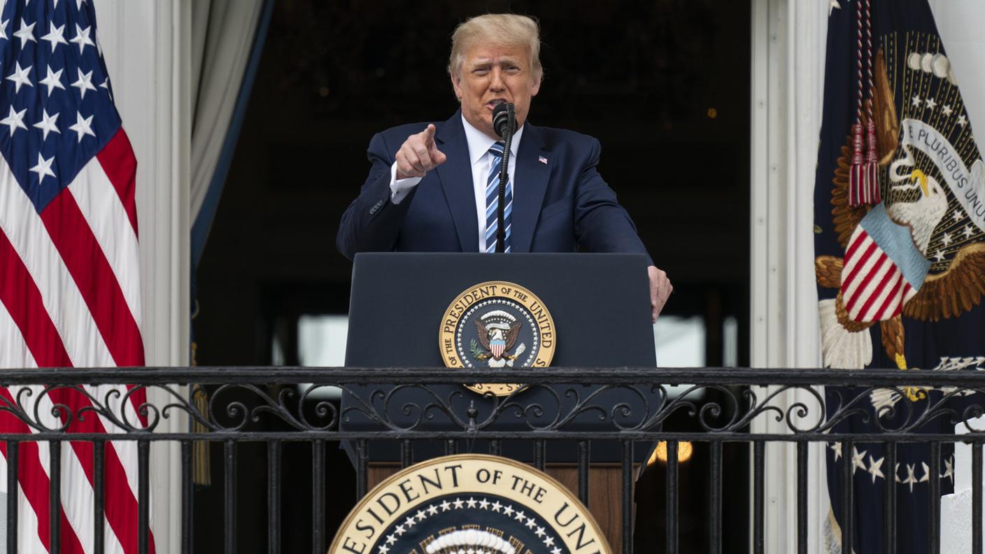Donald Trump nel suo intervento dalla Casa Bianca