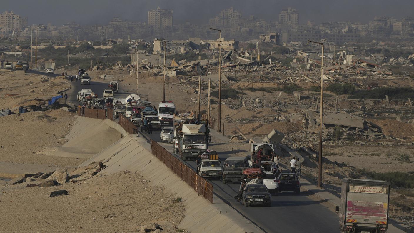 L'esodo dei palestinesi dal nord della Striscia
