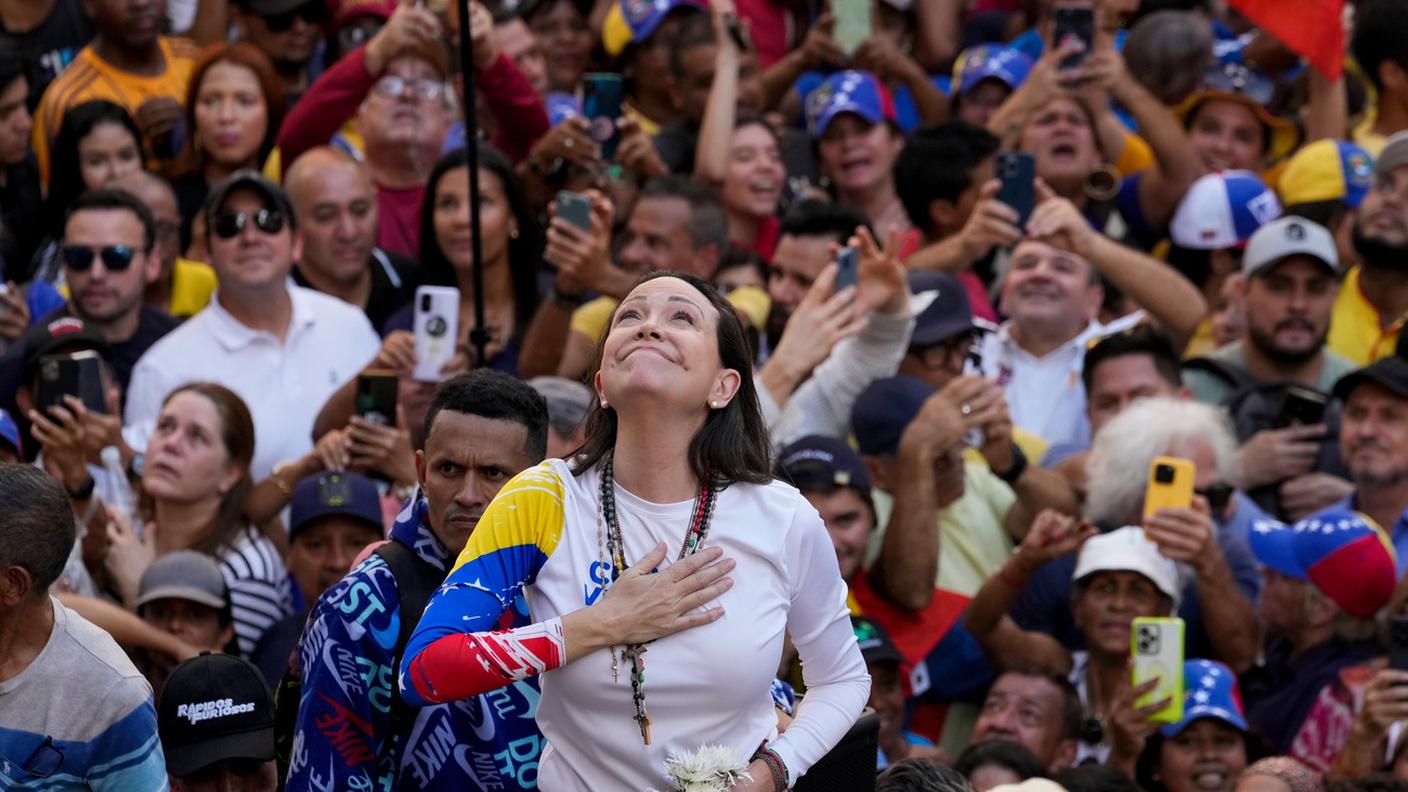 Maria Corina Machado a Caracas in gennaio