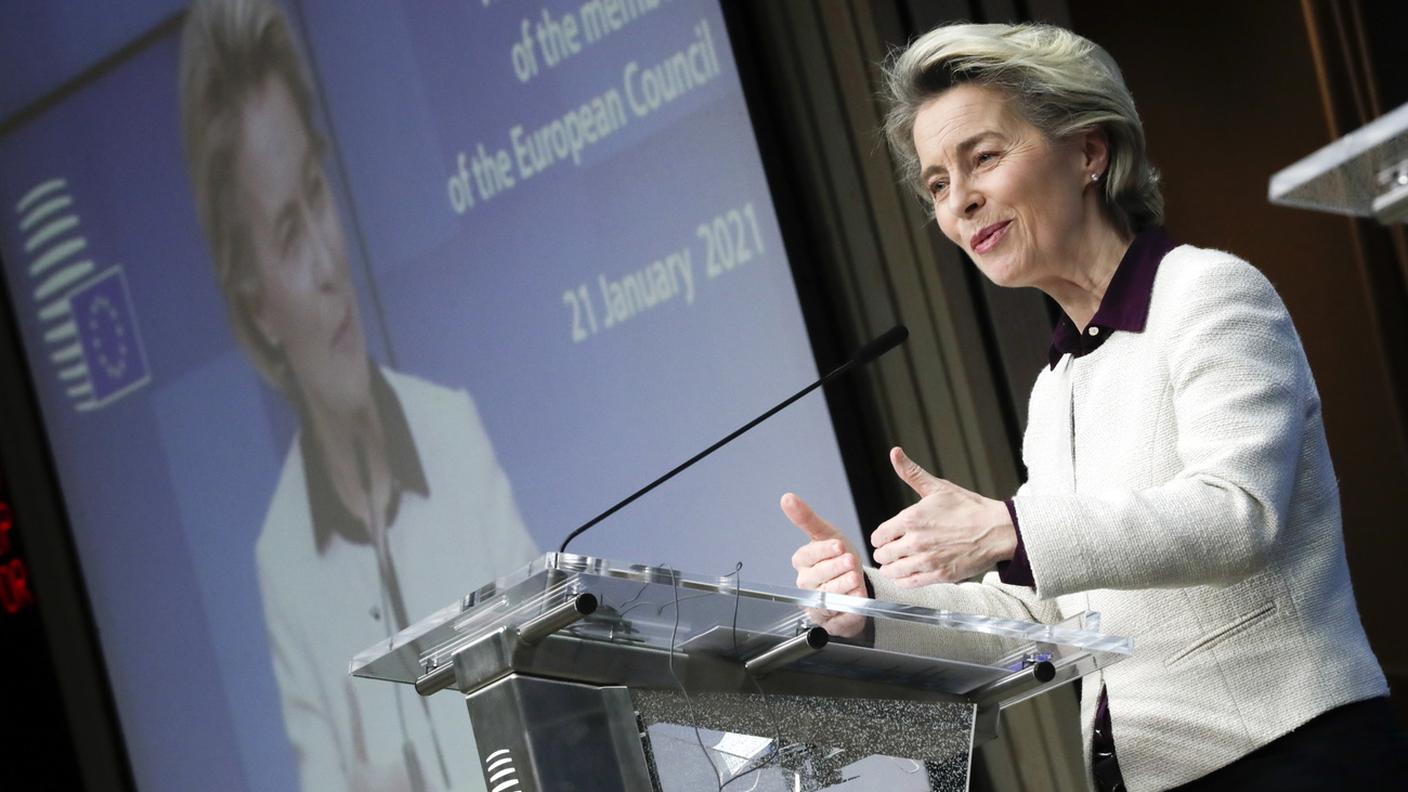Ursula von der Leyen al termine della videoconferenza