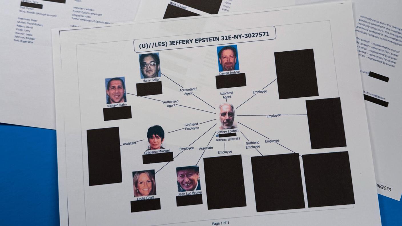 Epstein e le persone a lui più vicine: la metà sono state oscurate