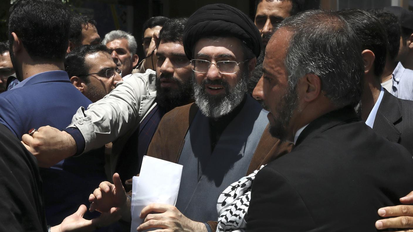 Mojtaba Hosseini Khamenei - figlio del defunto ex Ayatollah Ali Khamenei - partecipa alla manifestazione annuale per la Giornata di Gerusalemme a Teheran, il 31 maggio 2019. 