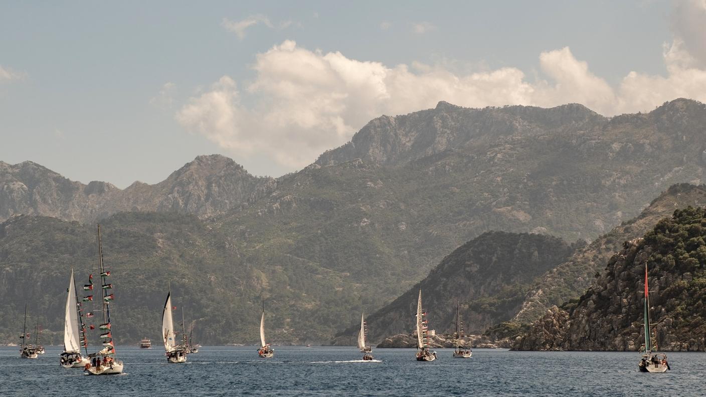 Una foto d'archivio della Global Sumud Flotilla scattata il 14 maggio 2026