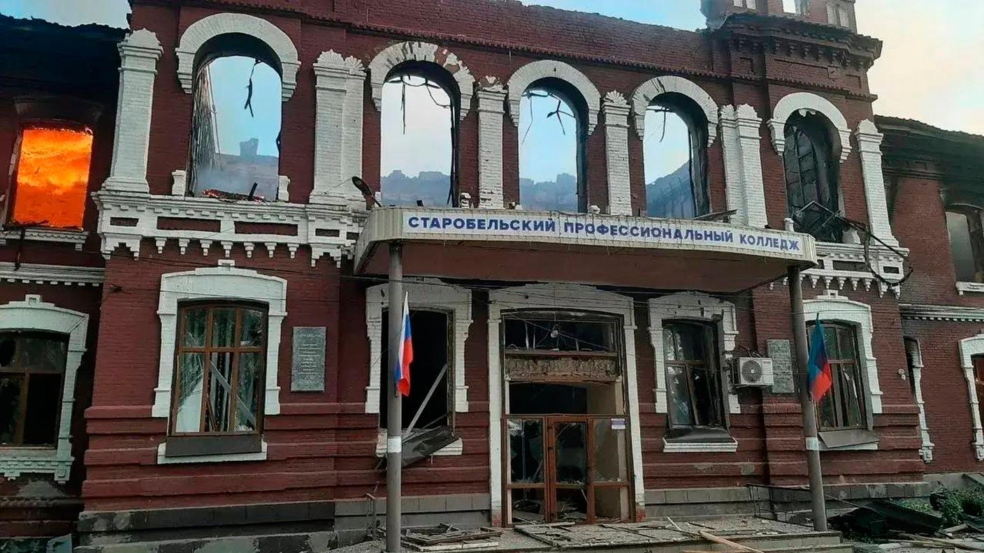 L'edificio colpito