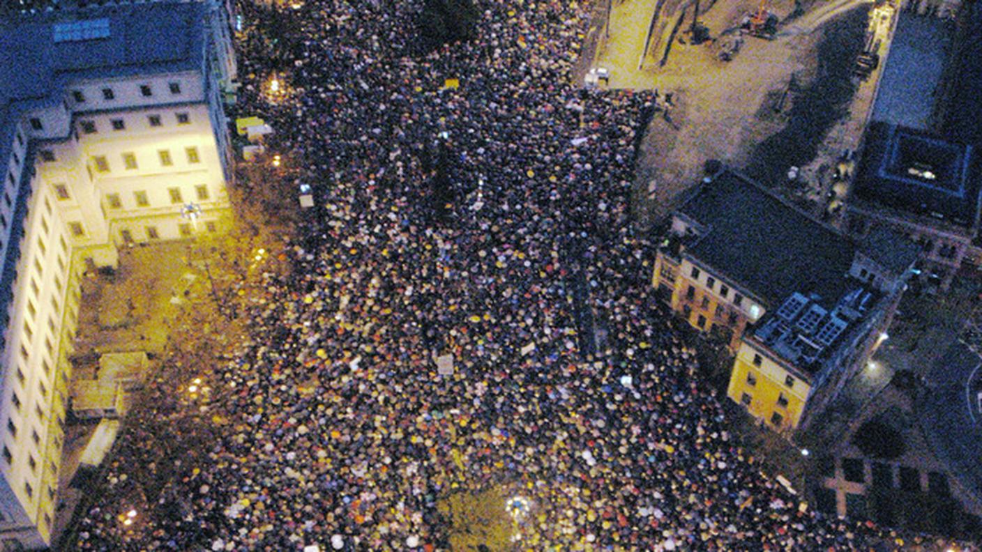 Il 12 marzo 2004 una decina di milioni di spagnoli scende in piazza. Nella foto, Madrid