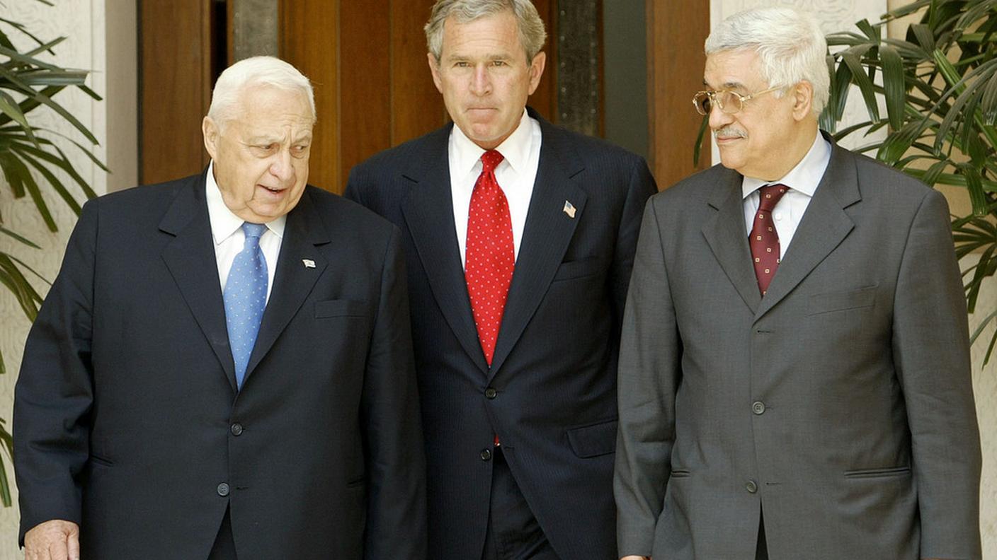 2003 Sharon, Bush, Abbas (key).JPG