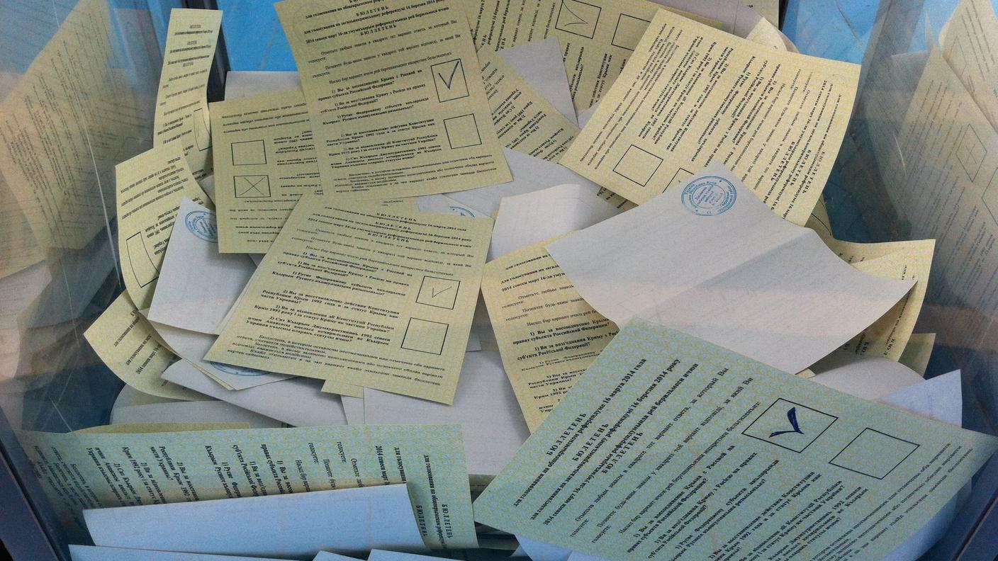 Per quanto è stato possibile constatare nelle urne solo voti a favore della riunificazione con la Russia