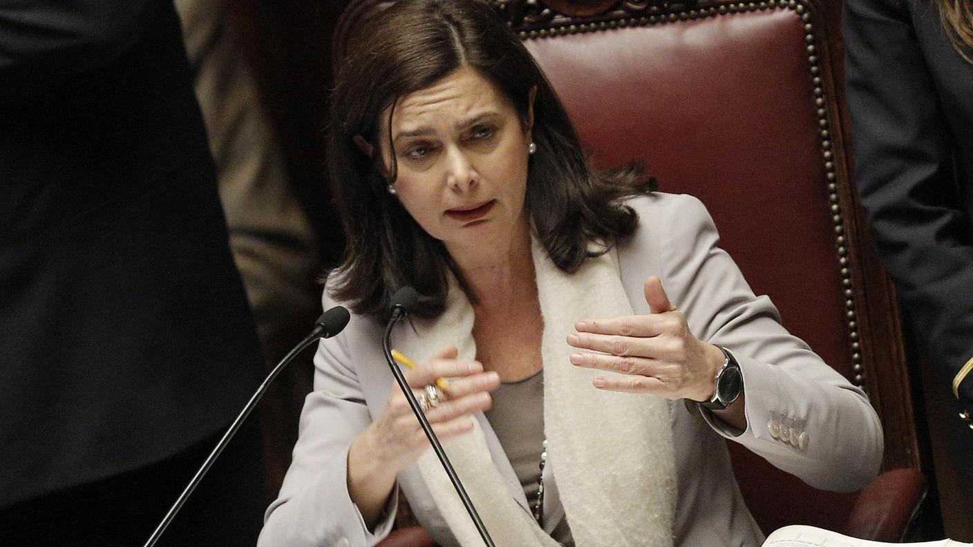 La presidente della Camera, Laura Boldrini, durante la discussione sulla riforma elettorale