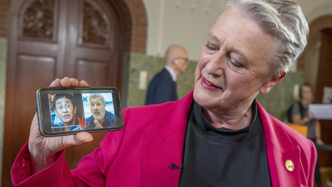 Berit Reiss-Andersen, colei che ha dato l'annuncio a nome del Comitato del Nobel norvegese