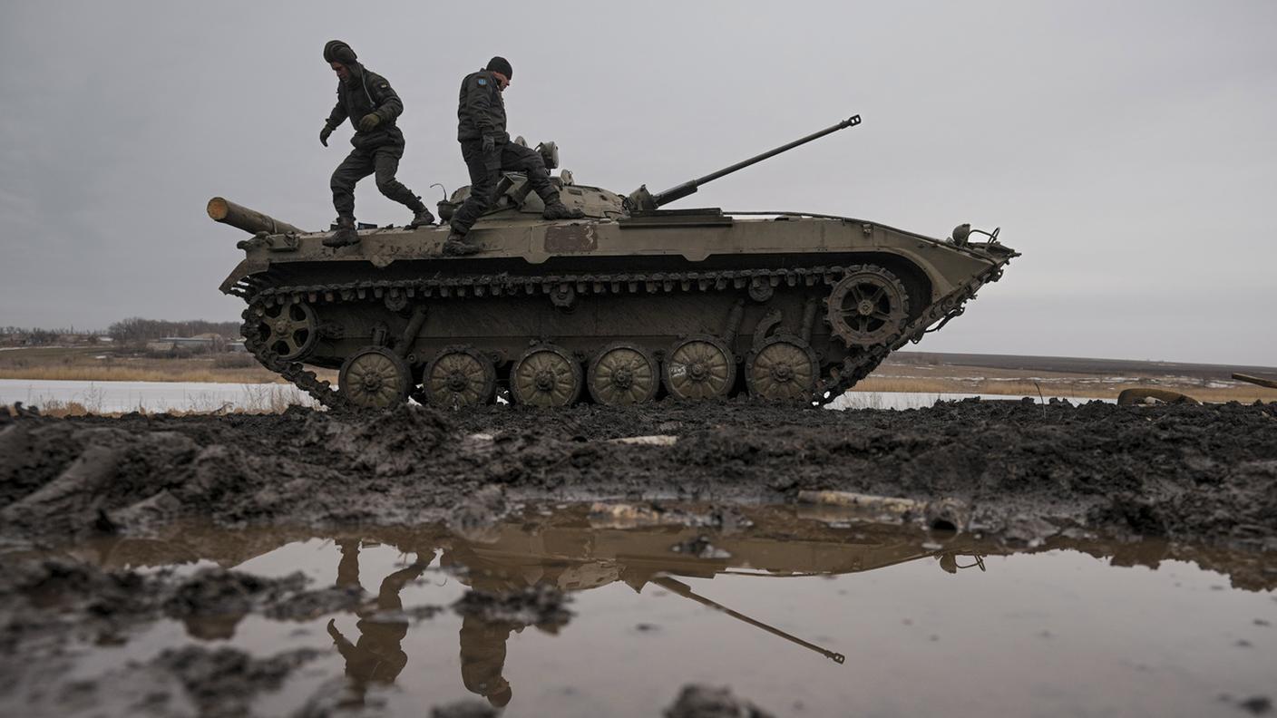 Soldati ucraini nel Donbass controllato dai filorussi