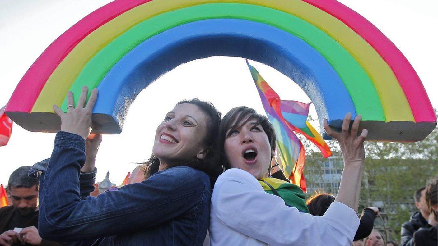 Una manifestazione in favore delle nozze gay a Montpellier