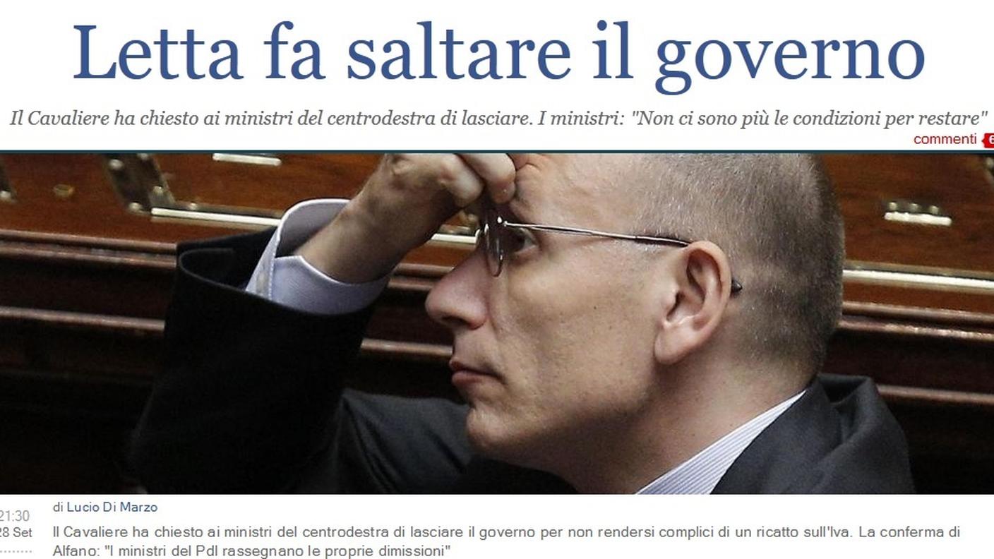 Ovviamente non potevano mancare alcune prime pagine italiane: qui quella de Il giornale