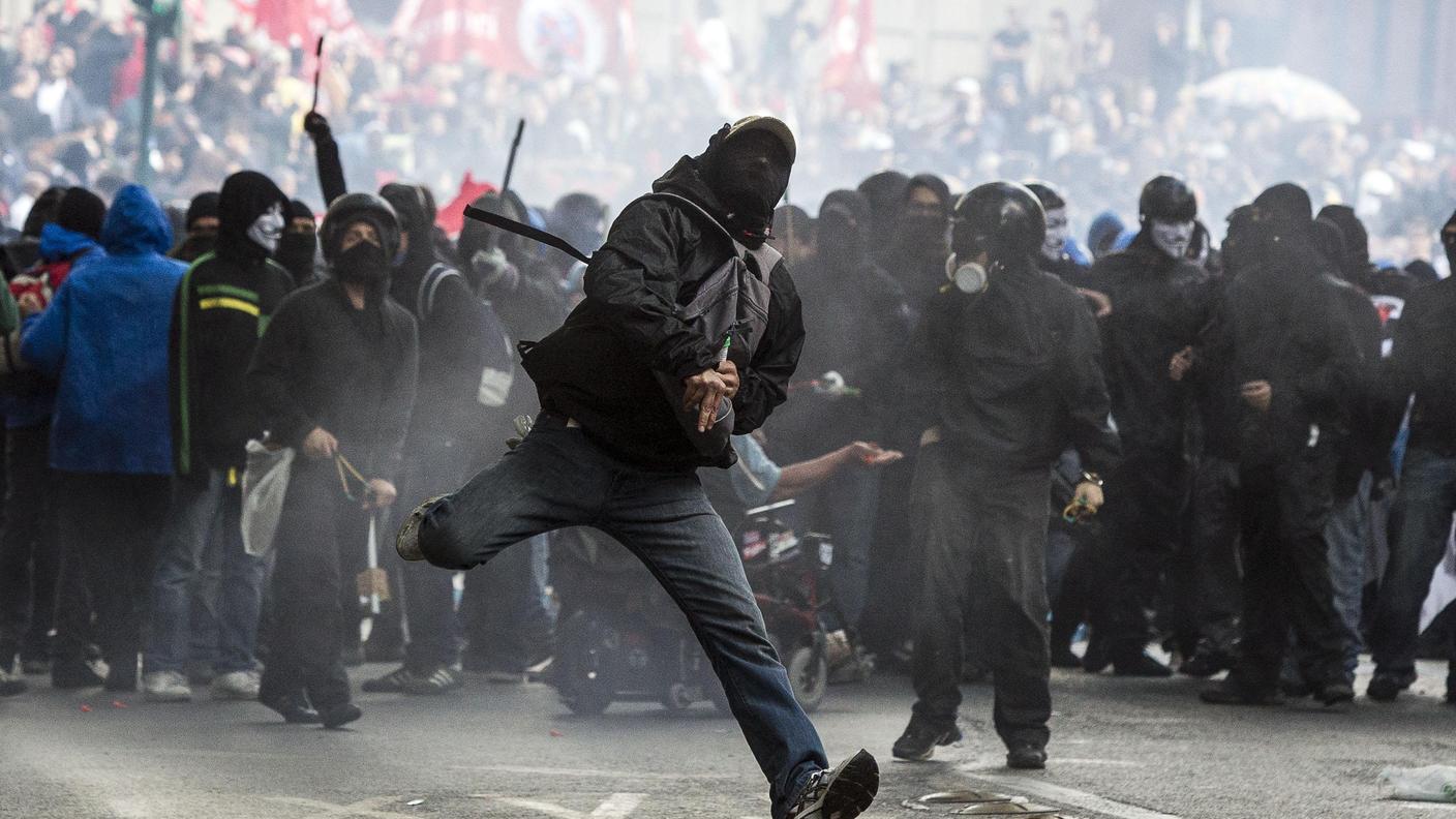 Gli scontri a Roma