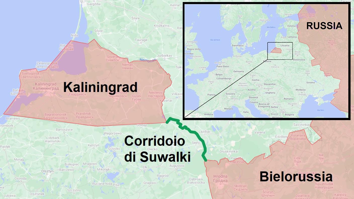Il corridoio di Suwalki divide l'exclave di Kaliningrad dalla Bielorussia