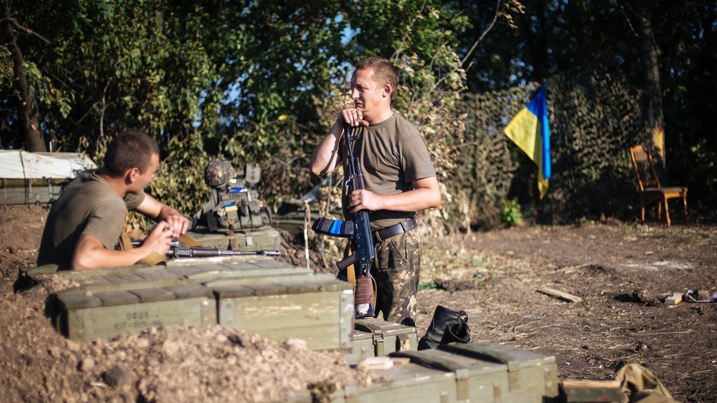 In un accampamento vicino a Lugansk