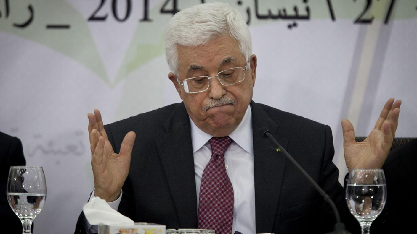 Il presidente dell'Autorità nazionale palestinese, durante il suo discorso a Ramallah