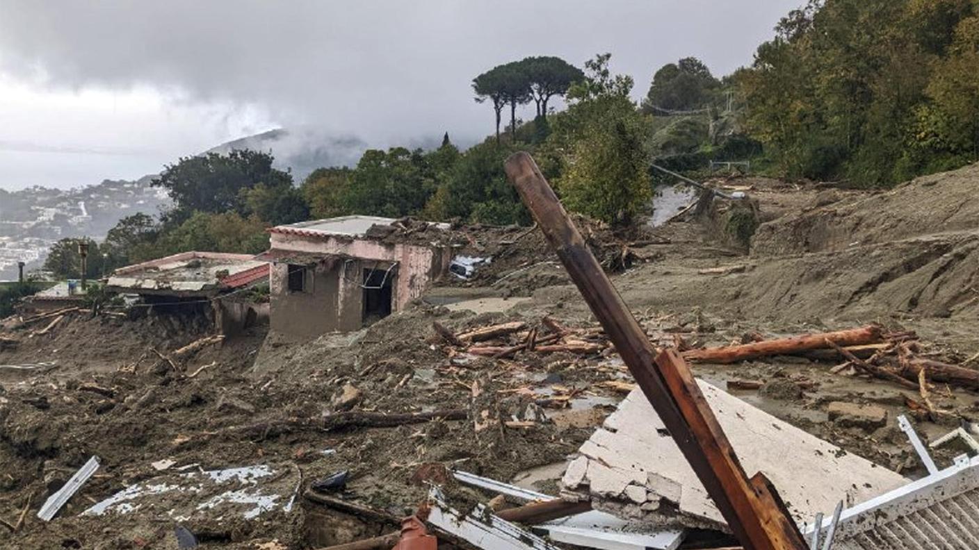La zona colpita dalla frana