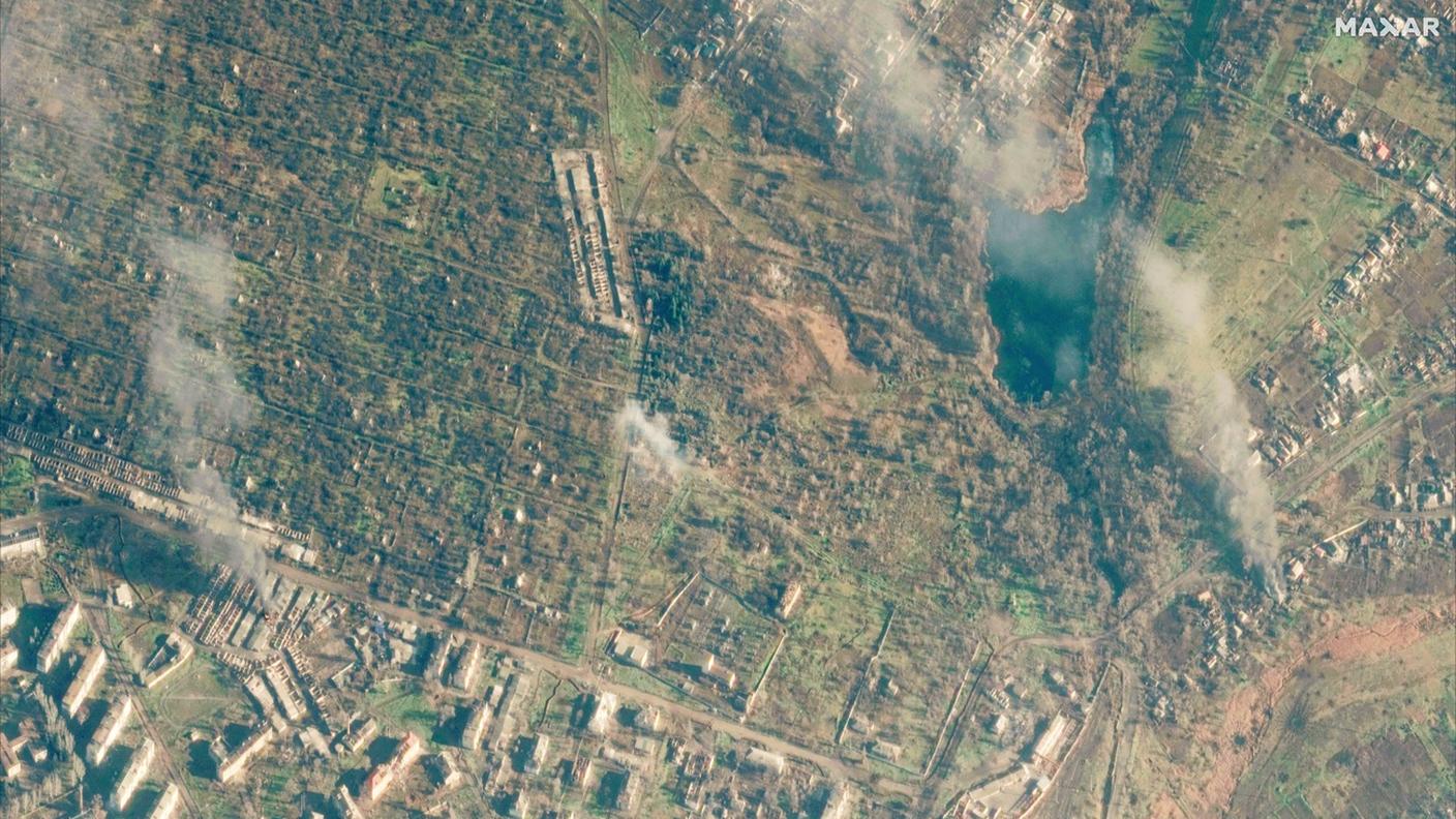 Un'immagine satellitare di Soledar