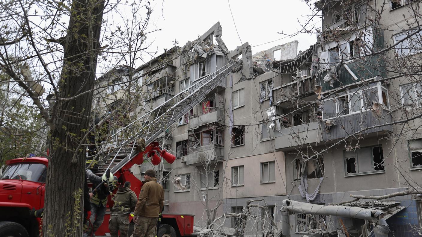 Edifici danneggiati a Donetsk