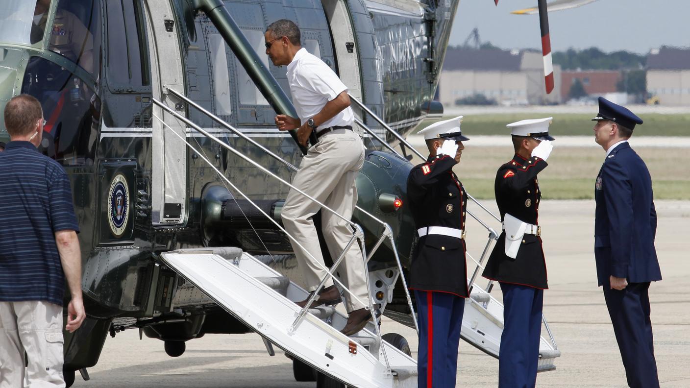 Barack Obama è in partenza per Stoccolma, dove farà tappa prima del vertice russo del G20 che si aprirà giovedì a San Pietroburgo.