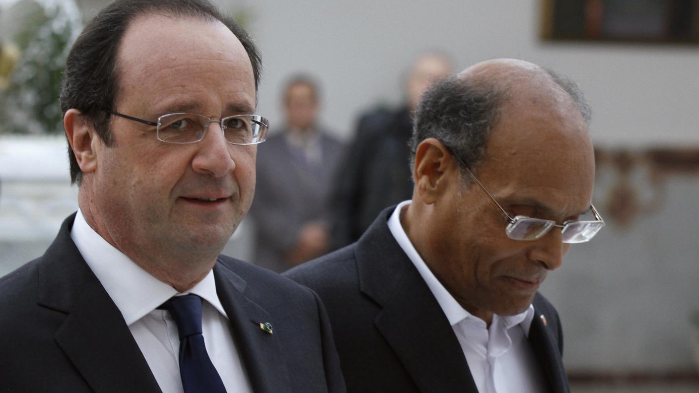 Il presidente francese Hollande e quello tunisino Marzouki