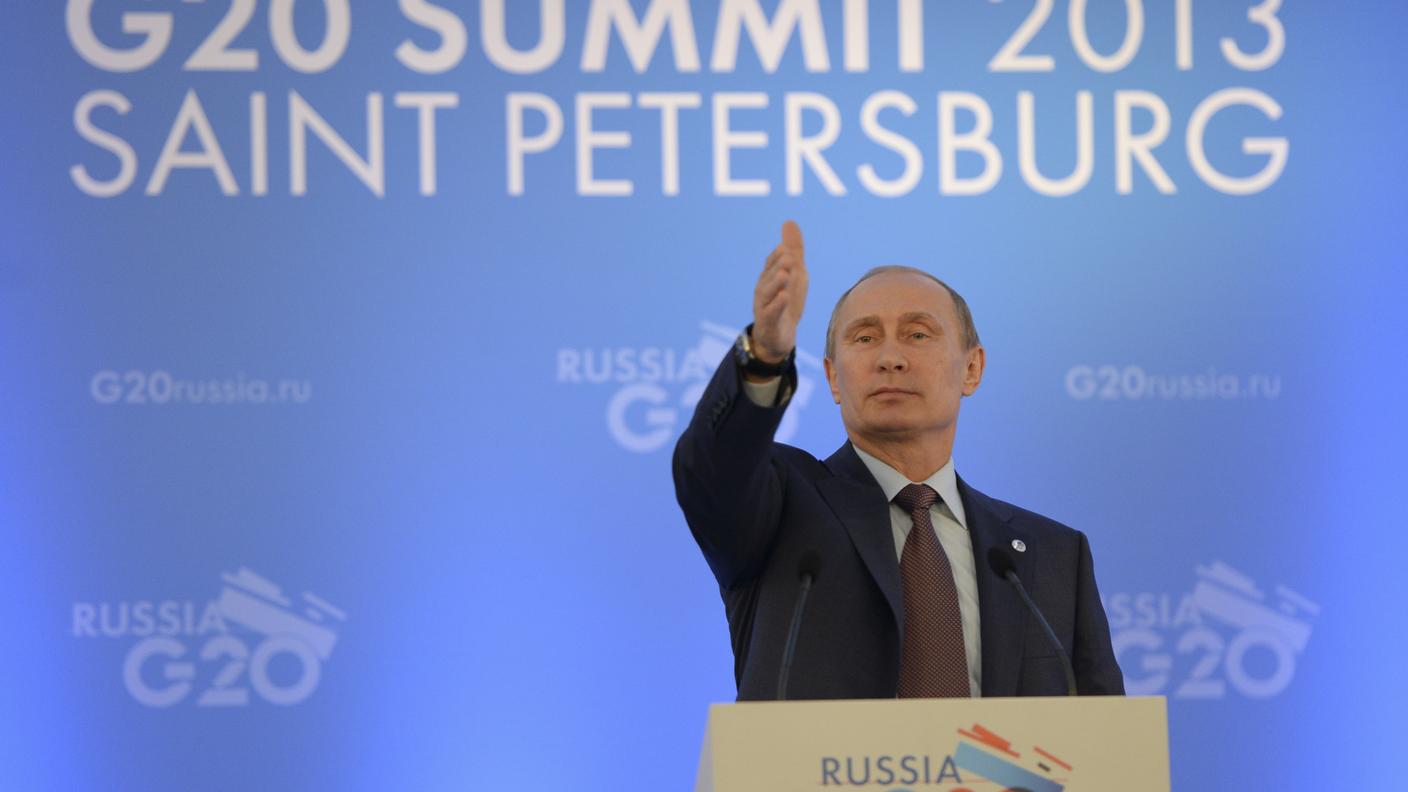 Il presidente russo Vladimir Putin durante il summit sotto accusa