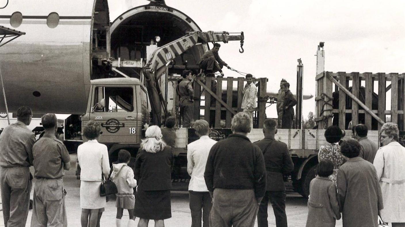 L'arrivo dell'elefantessa Druk a Zurigo nel 1968